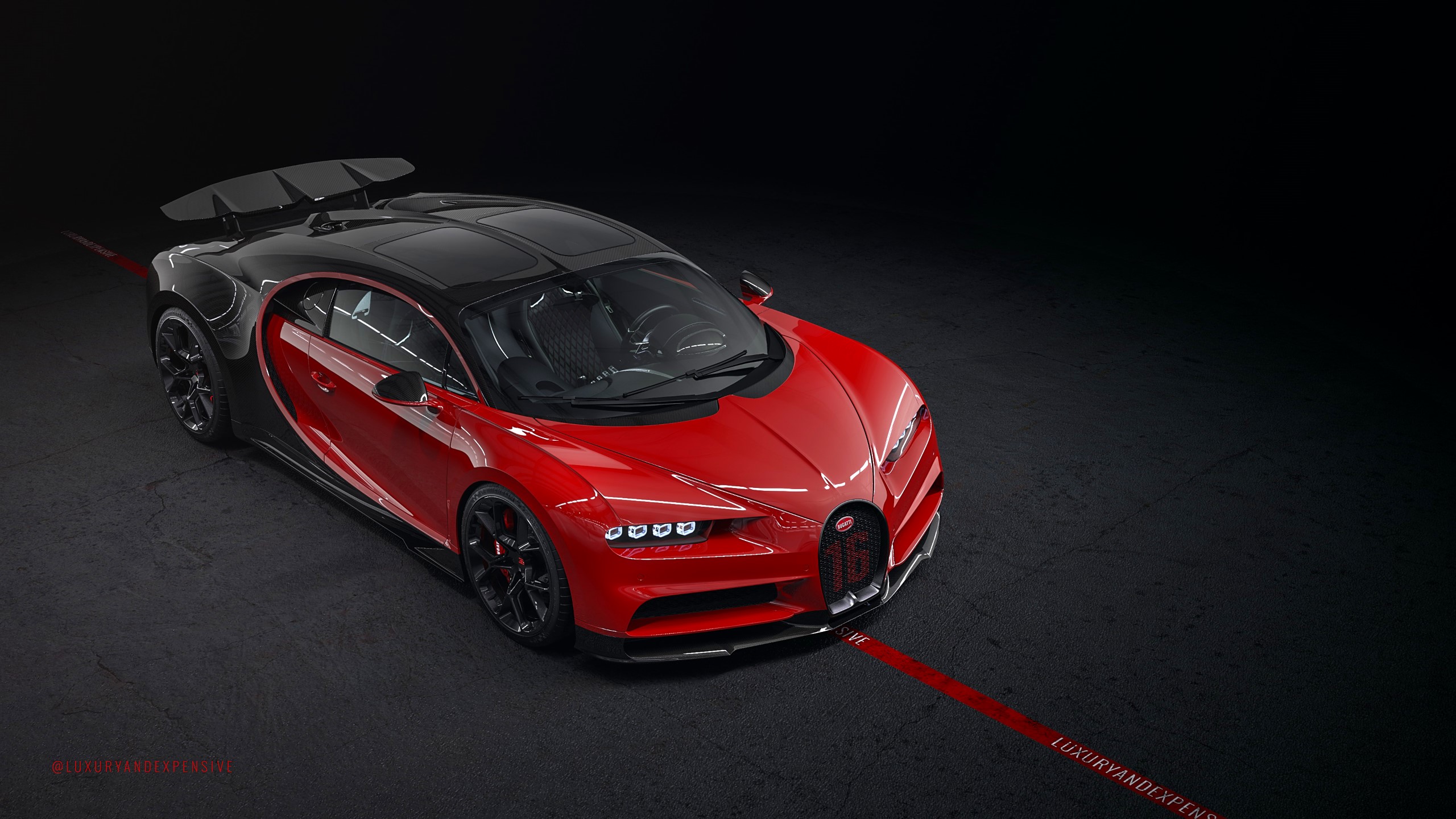 Bugatti Chiron Sport - red View 600 - Sky km Roof 