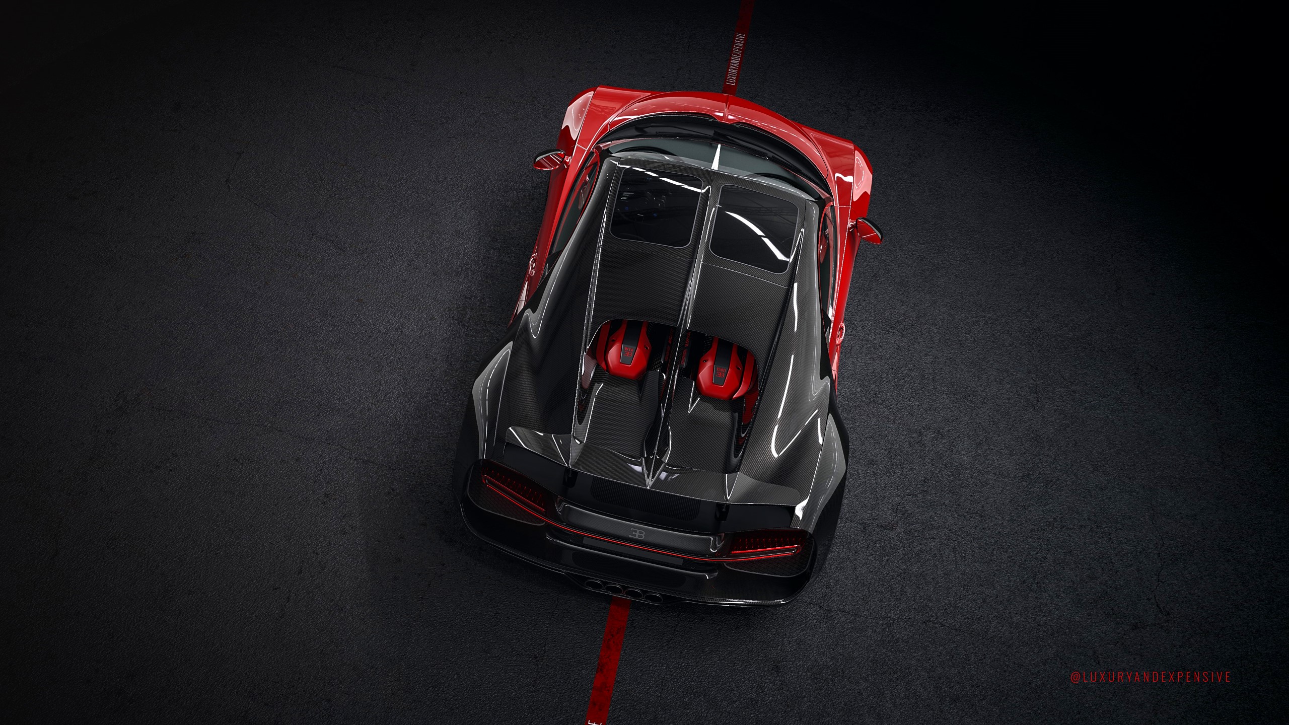 Bugatti Chiron View - red 600 Sky - Sport - Roof km